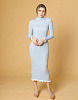 Облегающее платье с оборками, голубой | Интернет-магазин Knitman