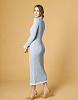 Облегающее платье с оборками, голубой | Интернет-магазин Knitman