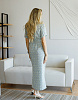 Платье с разрезами с поясом молочный мульти | Интернет-магазин Knitman