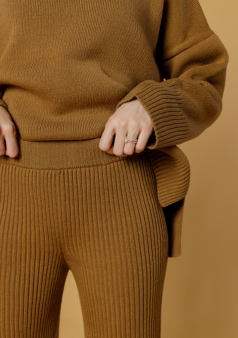 Вязаные брюки-лапша кэмел | Интернет-магазин Knitman